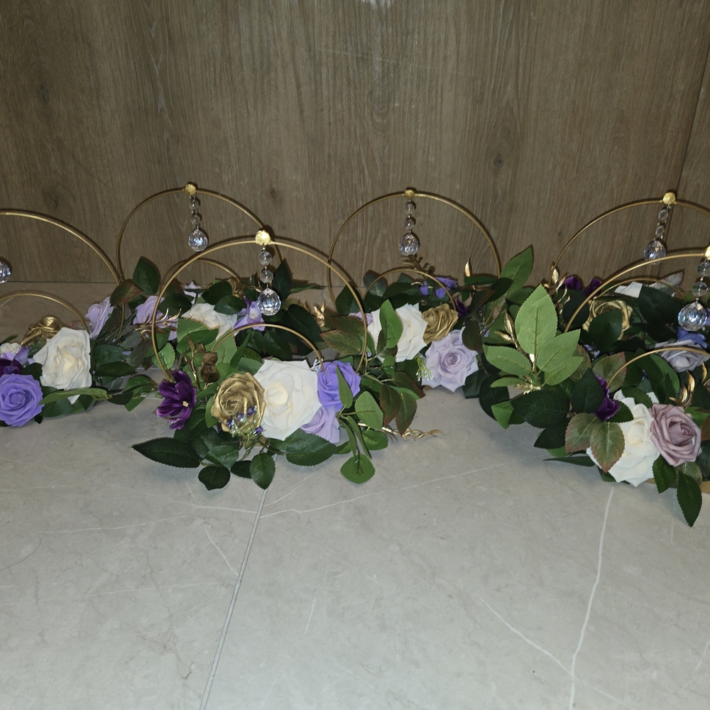 Elegant Floral Gold and Purple Home Accent